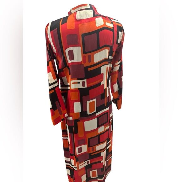 Women’s Geometric Shape Long sleeve Multicolored Shirt Dress-size SM - Picture 5 of 7